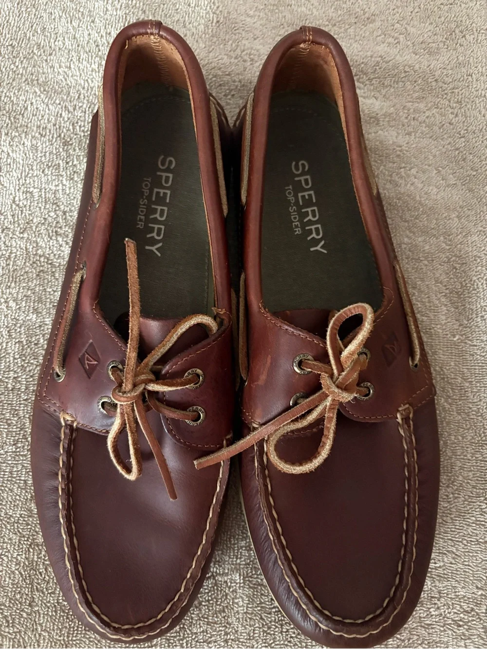 Sperry Men’s Chestnut Brown Leather Boat Shoes